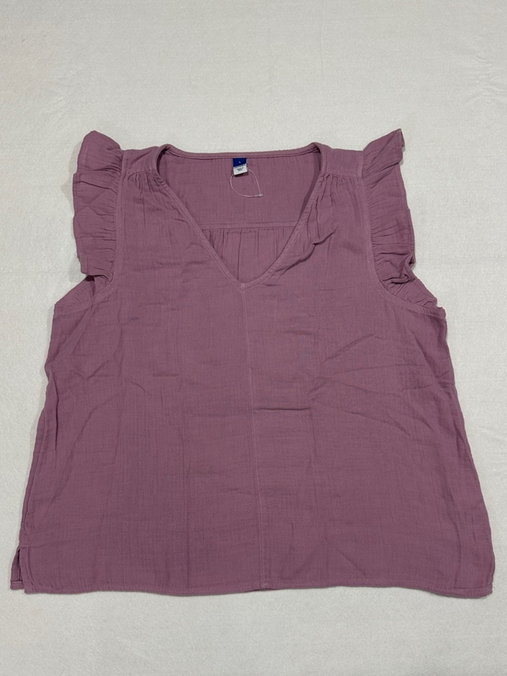 Old Navy Women’s Mauve Cotton Gauze Ruffle Sleeve V-Neck Camisole, Size L